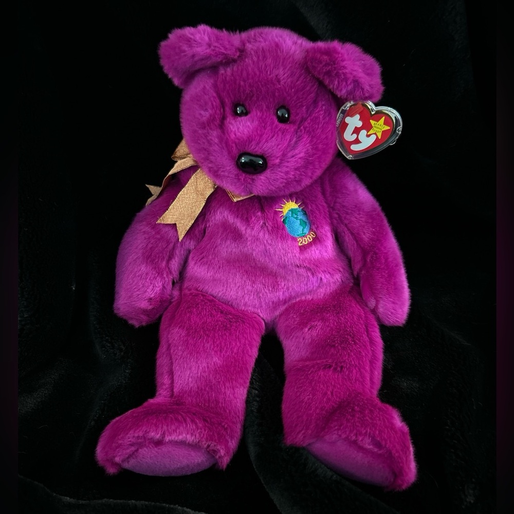 Vintage 1999 Rare, Retired Ty Millennium 2000. 14” Beanie Buddy.